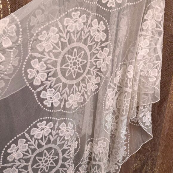 Torrid Ivory Lace Ruana Boho Crochet Sheer Kimono One Size - Picture 9 of 12